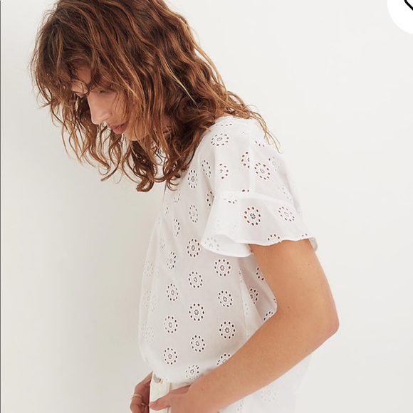Madewell Tops - MADEWELL Eyelet Sundrift Ruffle Top (S)